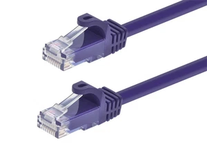 Flexboot Cat5e Ethernet Patch Cable RJ45 Stranded 350Mhz Wire 24AWG 7ft Purple - Picture 1 of 6