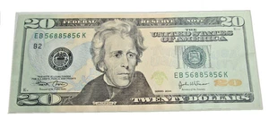 US Twenty Dollar bill Series 2004_EB 56885856 K-Fancy serial Trinary & Bookend - Picture 1 of 5