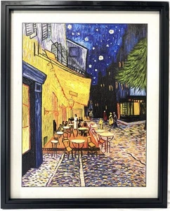 The Cafe Terrace At Night by Vincent Van Gogh Framed Textured Art Print 25x31 - Picture 1 of 7