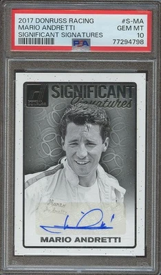 Mario Andretti 2017 Donruss Racing Auto Autograph Significant NASCAR PSA 10 - Image 1 of 2