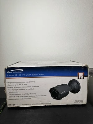Speco Technologies -HT7043T- 3MP HD-TVI Bullet, IR, 2.8-12mm lens, Grey housing - Image 1 of 4