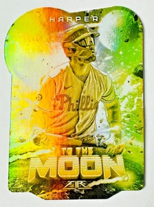 2022 Topps Fire Bryce Harper Die Cut GOLD Minted Card To the Moon Phillies! - Picture 1 of 3