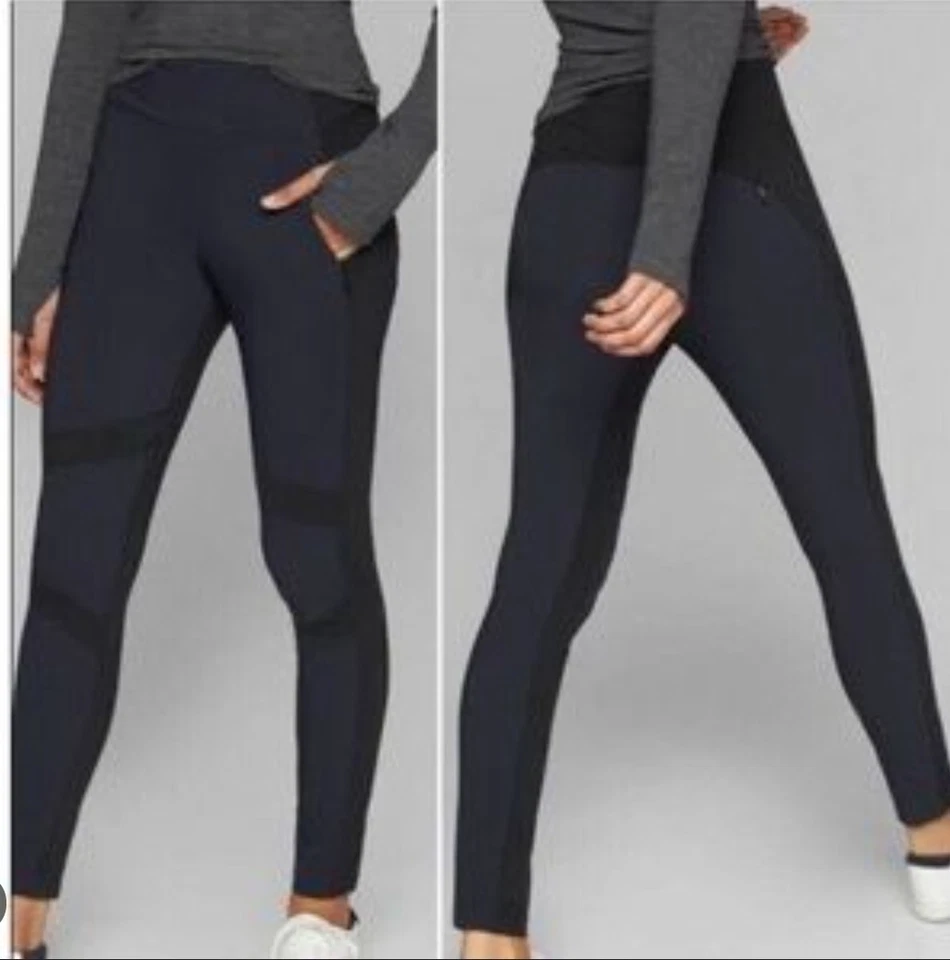 Athleta синий Highline гибридный лодыжки туго брюки женщин размер 4 миниатюрный карман на молнии - Изображение 1 из 4