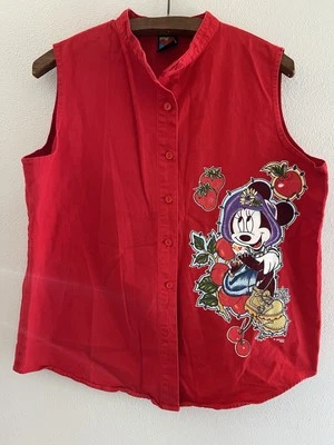 VTG 90's Disney Mickey by Jerry Leigh Minnie Mouse chambray sleeveless top  - Image 1 of 4