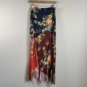 FARM Rio Maxirock Blumen Patchwork asymmetrischer Saum Boho Festival Gr. S - Bild 1 von 9