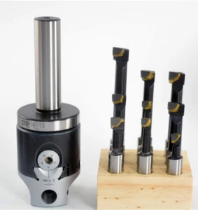 Cabezal de perforación F1-12 50 mm de diámetro + 9 puntas de perforación de carburo de 12 mm + MONTAJE C20 1-1/2"-18 - Imagen 1 de 12