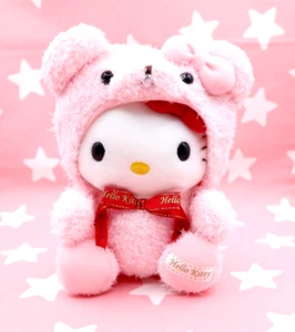 Peluche de oso de peluche rosa Sanrio Hello Kitty 2003 raro exclusivo vintage Japón - Imagen 1 de 5