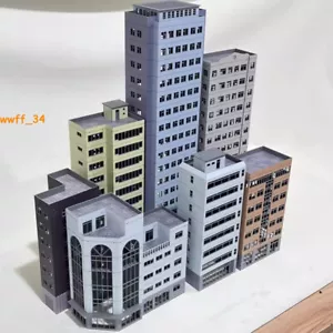 Modellino scala HO edifici scena città treno ferrovia moderno ufficio kit giocattoli 1/87 - Foto 1 di 32