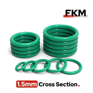 Metric FKM Rubber O-Rings 1.5mm Cross Section 2mm-47mm ID - Oil Resistant Seals - Picture 1 of 6