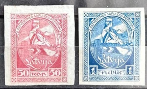 Latvia, Latvija, Sc 70a-71b; Mi 42B-43B MH/* - Picture 1 of 2