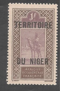 Níger #19 (A4) En muy buen estado sin montar - 1921 1 fran camello con jinete - Imagen 1 de 1