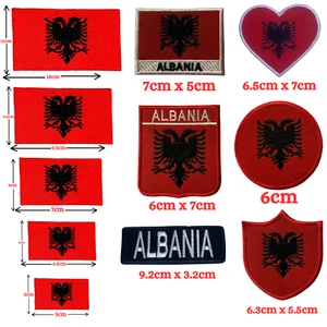 Banderas internacionales de país de Albania parche bordado coser apliques - Imagen 1 de 12
