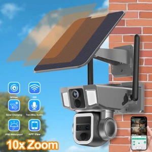 4G/Wifi Überwachungskamera Aussen 10X ZOOM Solar/Akku 8MP 4K PTZ Kabellos Kamera - Picture 1 of 32
