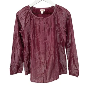 NWT Cat & Jack Metallic Button Front Fully Lined Blouse Girls Size XL 14/16 - Picture 1 of 9
