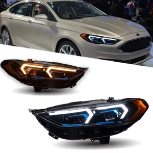 For Ford Mondeo Fusion LED Headlights 2017-2020 DRL Turn Signal Projector Lens - Picture 1 of 8