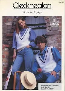 Cleckheaton Knitting Pattern Leaflet 759 - Men Women Vests - 4 Styles - Picture 1 of 4