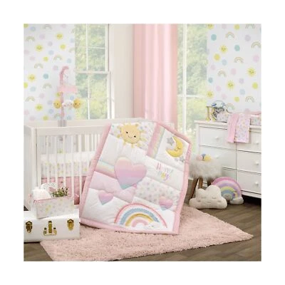 Розовые, белые и желтые радуги и солнечный свет NoJo Happy Days 4 штуки для детской комнаты... - Изображение 1 из 4