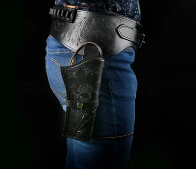 Leather holster for single action revolvers Colt SAA, Ruger, Uberti, Gun Belt - Image 1 of 4