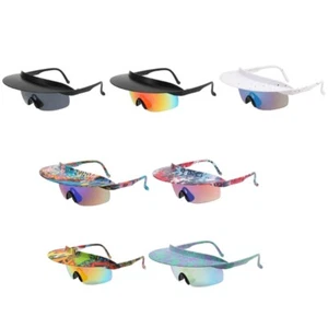 Windproof Sunglasses With Visor Cycling Sunglasses Visor Shade Sunglasses - Picture 1 of 15