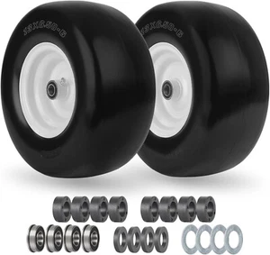 2 Stück Premium 13x6,5-6 Flat Free Reifen & Rad für Rasenmäher & Zero Turn Mäher - Bild 1 von 11