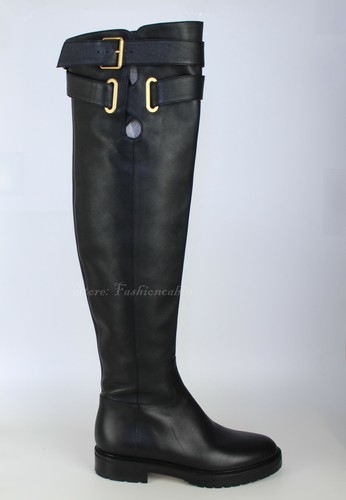 NUOVI Stivali overknee Valentino Garavani RUNWAY Pelle Nera EUR 37