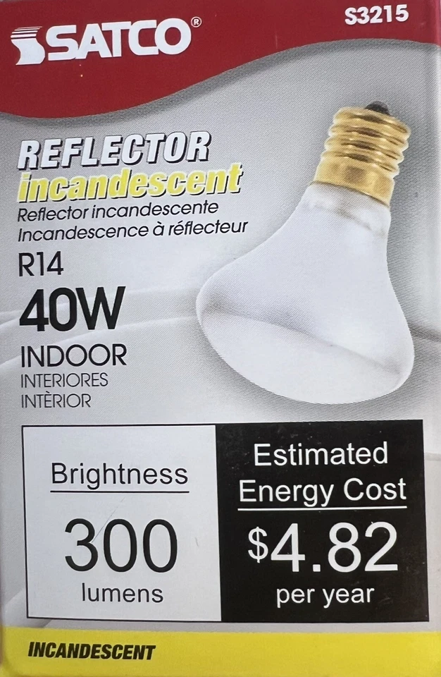 Satco Intermediate Base R14 Light Bulb, 300 Lume - Image 1 of 4