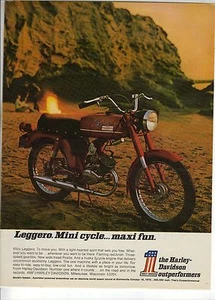 Original 1971 Harley - Davidson Leggero Motorcycle Magazine Ad - Picture 1 of 1