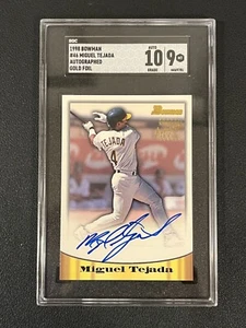 Miguel Tejada 1998 Bowman Auto Gold Foil SGC 10/9 46 - Picture 1 of 2
