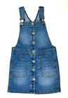 OSHKOSH Girls Blue Stretch Denim Vestbak Skirtall Overall-Dress Jumper Size 6/6x
