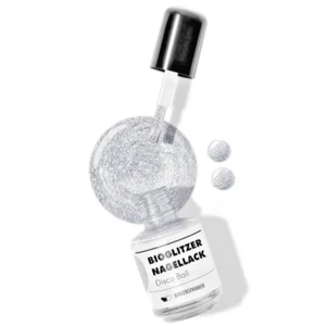 Nagellack Vegan Glitzer Glitter Biolog. in Silber Festival Party Karneval Disco - Bild 1 von 8