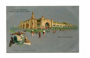 Vintage postcard 1904 ST LOUIS WORLDS FAIR silver bk Palace of Transportation - Picture 1 of 2