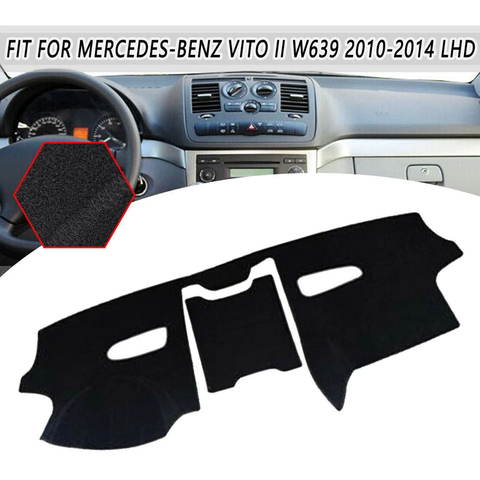 For Benz Vito 2010-14 II W639 black Non-slip Dash Board Mat Dashboard Carpet 1P Foto 1 de 4