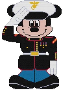 CROSS STITCH+ CRAFT PATTERN Mickey Mouse Military Dress Marine Semper Fi USMC - Picture 1 of 16