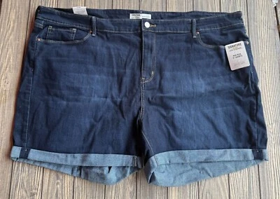 Signature By Levi Strauss Mid-Rise 5" Denim Shorts Size 24W Dark Wash Super Stre - Image 1 of 4