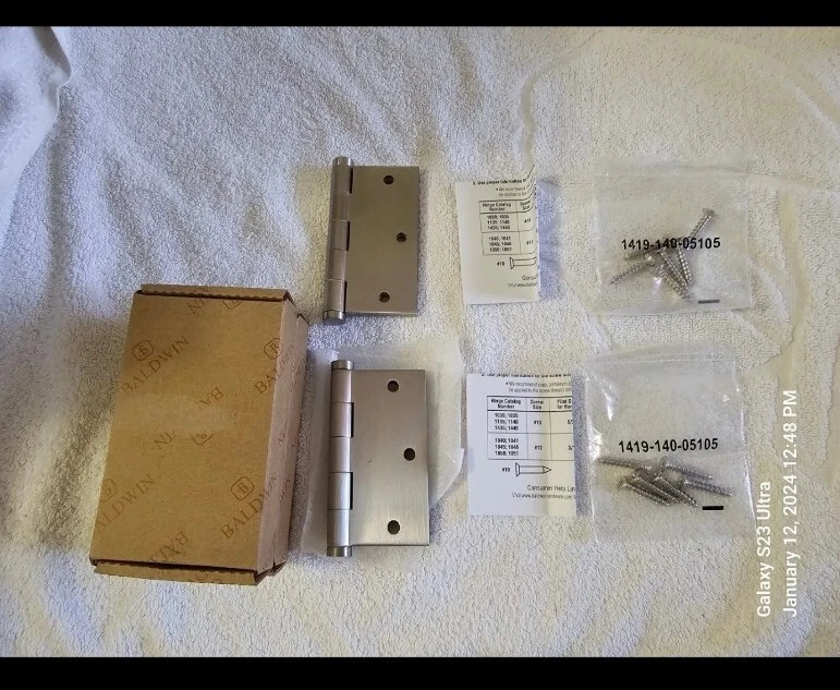 BALDWIN 1035150i Square Mortise Hinge Satin Nickel