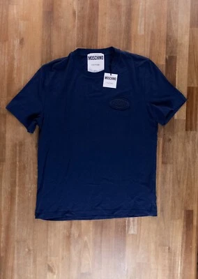 MOSCHINO Couture blue chest rubber logo detail t-shirt Size Large / 50 IT - Image 1 of 4