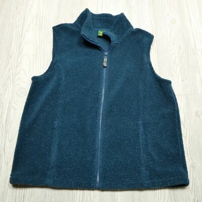 Chaleco polar Cabelas vintage adulto XL azul cremallera completa bolsillos peso medio cuello falso Foto 1 de 4