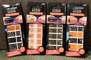 x4 KISS Nail Dress 62180,62179,62181,62178 Halloween (32 Strips Bandes) Each - Picture 1 of 4