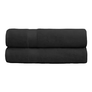 2 Pack  Dark Grey Luxury Combed  Cotton  Bath Towels Set 27x54 Inch 500 GSM - Picture 1 of 4