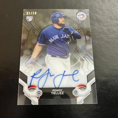 2019 Topps High Tek Rookie Autograph Black Rowdy Tellez /50 Toronto Blue Jays - Image 1 of 2