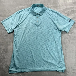 Peter Millar Polo Shirt Men XL Green All Over Print Summer Comfort Bandon Dunes - Picture 1 of 10