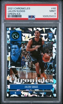2021 PANINI CHRONICLES GREEN ICE #46 JALEN SUGGS ROOKIE RC PSA 9 - Image 1 of 2