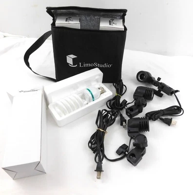 Limo Studio Bulb Carry Bag Three Bulbs 45W Daylight w/  3 Clamped Tripod Sockets - Image 1 of 4