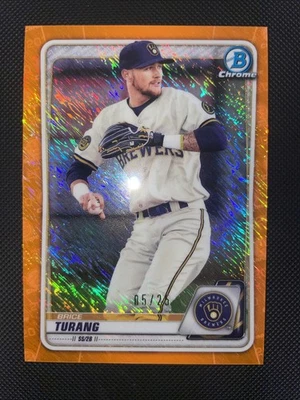 Brice Turang 2020 Bowman Chrome Orange /25 - Brewers - Image 1 of 2