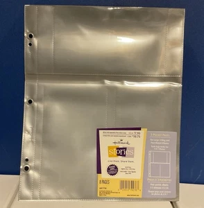 Hallmark AR1730 -3 Pocket Pages Large 3 Ring Album Refill Pages Photo New Sealed - Picture 1 of 2