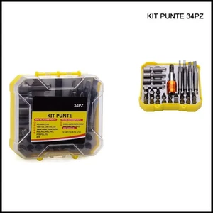 2pz KIT PUNTE AVVITATORE 34 PEZZI TRAPANO VARIE MISURE VITE A STELLA E FISSO - Foto 1 di 1