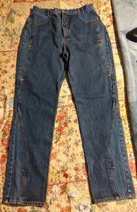 Jeans Lawman Azul Denim Calce Relajado Talla 15/16 Vintage Botones Decorativos Western - Imagen 1 de 6
