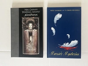 Sandman The Dream Hunters & Murder Mysteries By Neil Gaiman Hardcover 2 Book Lot - Picture 1 of 7