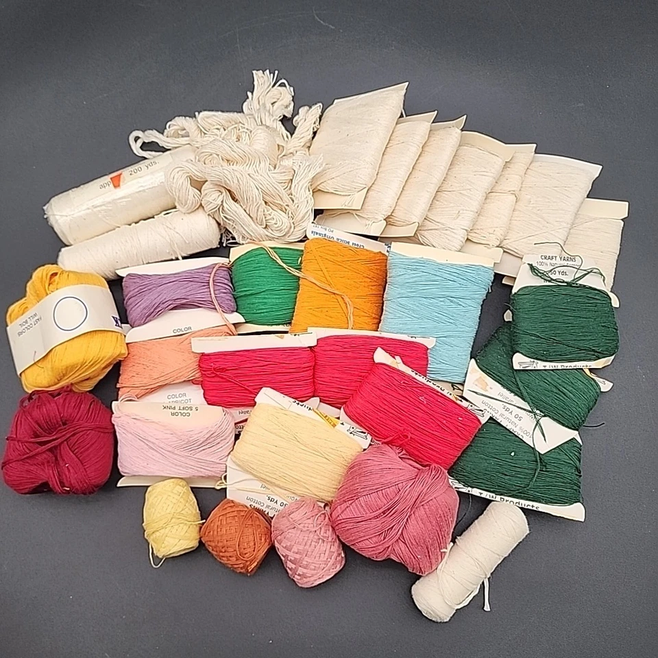 Large lot Candle wicking embroidery craft yarn various colors some New Old Stock - Image 1 of 4