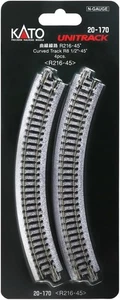 N Scale KATO 20-170 N Unitrack 8 1/2 Radius 45 deg Curve 4pcs - Picture 1 of 1